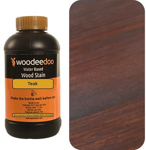 WooDeeDoo Water Based Wood Stain | Wood Dye | Ready to Use | Environmentally Friendly | Solvent Free | Odour Free | 200 ml | Teak