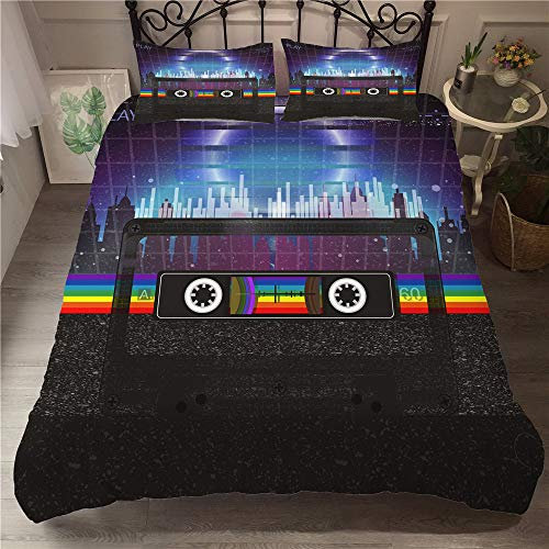 Odot 3D Bettwäsche-Set, Bettwäsche Set 100% Mikrofaser mit Reißverschluss Sparset Bettbezug mit Reißverschluss und Kopfkissenbezüge (2pcs-135x200cm,DJ)