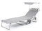 LIVIVO Folding Sun Lounger with Adjustable Back and Leg Rests, Adjustable Sunshade and Side Pockets – Relax in Comfort and Style – Folding Lightweight Frame (Grey)