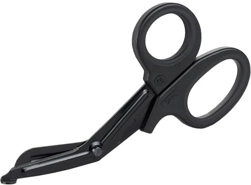 Spire Ciseaux utilitaires de premiers secours, ambulanciers, tactiques furtifs, noirs, de qualité militaire, longueur 19,1 cm (1 pièce)
