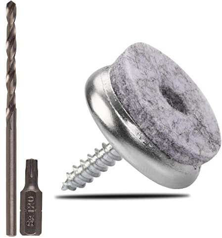 ECENCE Filzgleiter mit Torx- Schrauben 28mm/1.1inch, 24 Stück Möbelgleiter + Torxbit + Bohrer, hochwertig & langlebig, Stuhlbeinschoner ideal für Möbel, Stühle und Tische