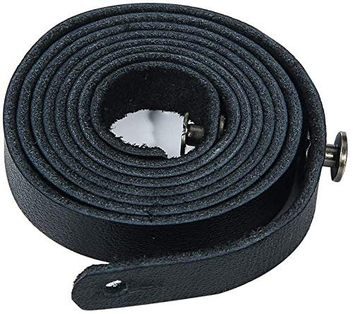 Binocular Shoulder Neck Replacement Strap Genuine Leather Handmade Thin Sling Belt harness Universal for Adults Hunting Bird Watching (Black)