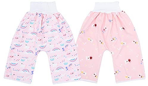 Amosfun 2Pcs Windel Hosen wasserdichte Saugfähig Atmungs Baby Töpfchen Hosen für Kleinkind Kleinkind Kinder Baby Junge Mädchen Nacht Zeit Größe L 4-12 Jahre
