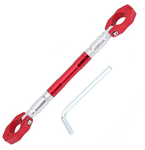 Moto Balance Bar Universale 22mm In Lega di Alluminio Barra Trasversale Regolabile Manubrio Moto Rinforza Leva Accessori (Nero)(rosso)