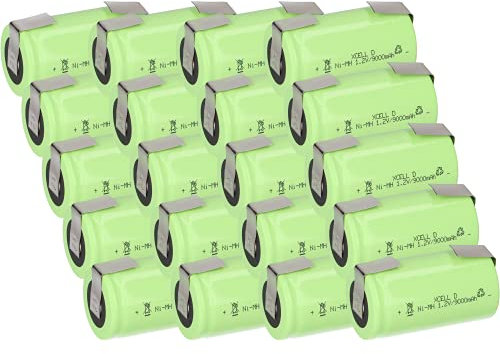 20x XCell Mono D Akku Zelle 9000mAh / 1,2V / NIMH mit U-Lötfahne - Hochleistungs- Markenzelle in Industriequalität AKKUman Set