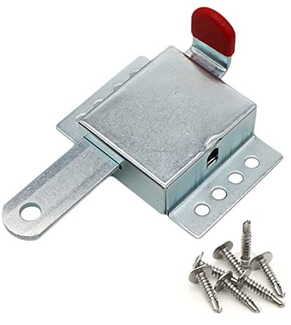 Cerradura interior resistente, cerradura deslizante de acero galvanizado para la mayoría de puertas de garaje, pestillo deslizante de bloqueo para apertura manual, 1 paquete
