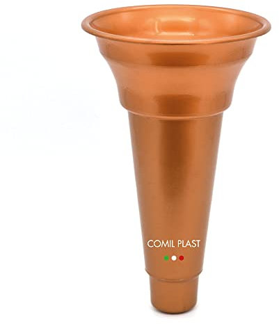 Comil Plast | Portafiori Interno in plastica per Vaso da cimitero Colore Rame | Diametro 11.6 cm, Altezza 19 cm.
