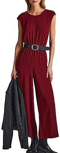 Pepe Jeans Fiska, Salopette Donna, Rosso (Burgundy),L