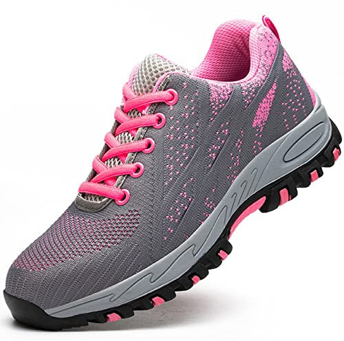 Scarpe Antinfortunistiche da Donna,Scarpe antilavoro,Traspiranti,in Acciaio,Leggero, Antiscivolo. 