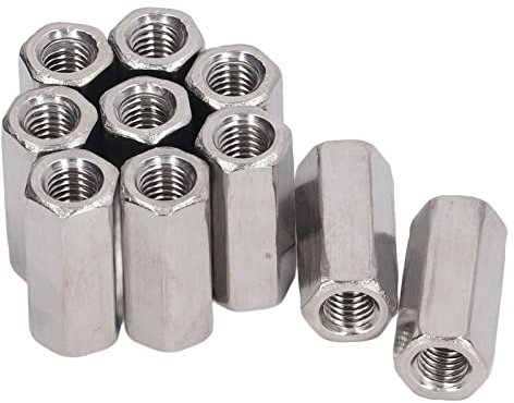 10er-Pack Sechskant-Überwurfmutter Feingewinde M8 X 1,25-13-L30mm Überwurfmutter Gewindestange Sortiment Kit Muttern-Set für Schraubbolzen