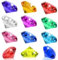 Gukasxi 12 Stück 40mm Kinder Diamanten Schatz, Tauchen Gem Tauchspielzeug, Diamanten Bunt Kinder, Acryl Diamanten Bunt, Piraten Schatzsuche Spielzeug, für Strand Pool Wasser Park (Multicolor Diamant)