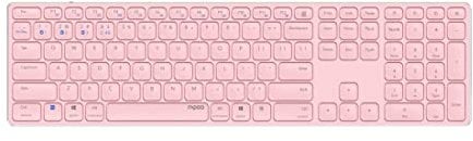 Rapoo E9800M kabellose Tastatur Wireless Keyboard wiederaufladbarer Akku flaches Aluminium Design DE-Layout QWERTZ PC & Mac - pink