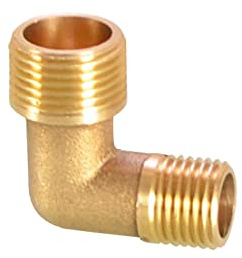 Raccords filetés en laiton, connecteurs à 90 degrés, raccord cannelé en laiton, BSP mâle femelle, raccord coudé pour tuyau d'huile, gaz (0,95 cm mâle x DN8 1/4 mâle)