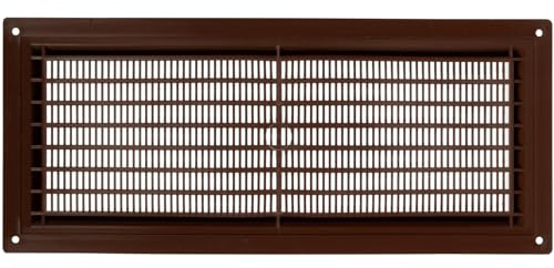 Vent Systems 300 x 130 mm Rechteckiges Lüftungsgitter, Kunststoff Abdeckung mit Insektenschutz, Mauerlüftung, HVAC Luftauslass für Innen-/Außenwände, Decken, Schuppen, Wohnwagen, Heimwerkerbedarf
