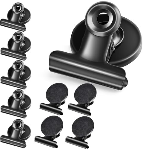 Skaaisont 10 Pcs Magnetic Clips Fridge Magnets have Anti-scratch Sticky Pads,Magnets for Whiteboard, Black Whiteboard ,Ideal for Homes,Offices and Schools,3 x 3.8 x 2.5 cm