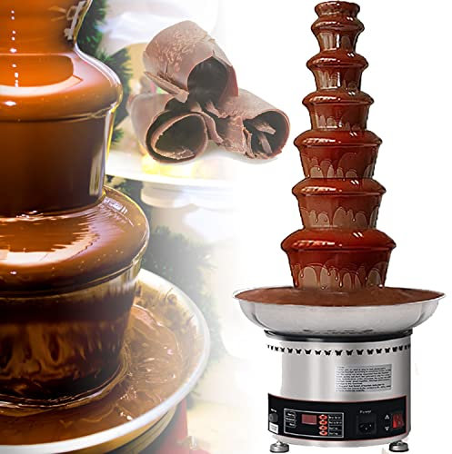GBHJJ 4/5/6/7 Tiers Chocolate Fountain Large Fondue Sets, for Chocolate Electric Chocolate Fountain Machine Chocolate Fondue Set, for Party Restaurant Wedding Buffet Equipment,7Tier