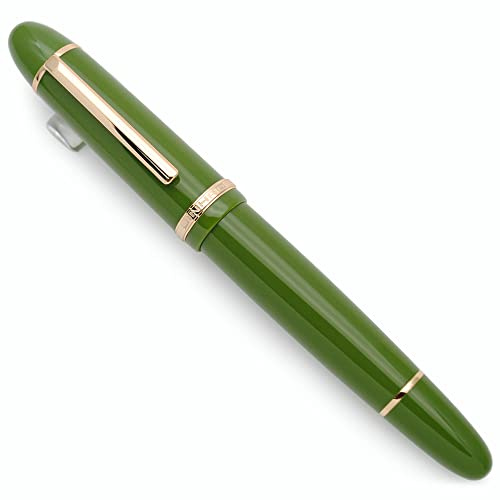 JINHAO X159 Harz Füllfederhalter mit Tinte Konverter (Feine Feder, Avocado Grün mit Gold Clip)