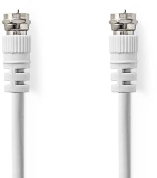 NEDIS Satelliten- und Antennenkabel | F Stecker | F Stecker | Vernickelt | 75 Ohm | Doppelt geschirmt | 1.50 m | Rund | PVC | Weiss | Label