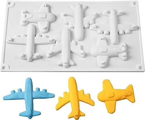 Selecto Bake Silikonform mit 5 Mulden, kreatives Flugzeug-Flugzeug, zum Selbermachen, Fondant, Mousse, Kuchenform, handgefertigt, Schokoladendekoration, Zuckerpaste, Backwerkzeug
