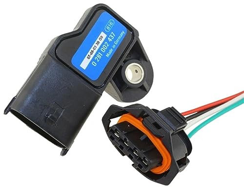 LOGEA Interruttore del sensore di Pressione 0281002437 Map Sensor Forma Compatibile con Alfa Romeo 147 156 159 166 Brera GT Giulietta Spider Mito Forma Compatibile con Volvo S60 V70 con connettore