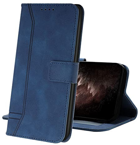 IMIRST Funda Billetera para Apple iPhone 14 Pro MAX (6.7'') Estilo de Libro de Cuero Sintético con Soporte para Tarjetas Cubierta Protectora Plegable para Apple iPhone 14 Pro MAX. HX3 Blue