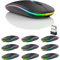 Confezione da 10 mouse wireless Bluetooth, a LED, doppia modalità, ricaricabile, silenzioso, sottile, portatile, (BT5.2 + ricevitore USB), doppia modalità, per laptop, computer desktop, iPad, tablet,