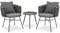 Homestyle4u 2445, Gartenmöbel Set Wetterfest Rattan Sitzgruppe Grau 3-Teilig 2 Gartenstühle mit Kissen Tisch Outdoor Garten Balkon Terrasse