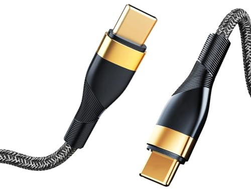 Cavo USB C a USB C, compatibile con cavo di ricarica, cavo da USB C a USB C, cavo da USB C a USB C di alta qualità per telefoni, cavo di ricarica rapida per computer, cavo di ricarica del telefono