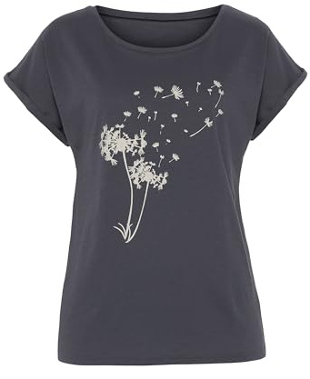 VIVANCE Damen T-Shirt mit Frontdruck, Rundhalsausschnitt, Baumwolle für EIN leichtes Tragegefühl