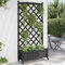 Gecheer Fioriera,Letto Rialzato,con Traliccio,Rampicante,con Ruote,in Legno,di Abete,Nero,90x35x187,5 cm,Fioriera Grigliato Legno,Fioriera con Griglia,Fioriera da Giardino,Fioriera con Ruote