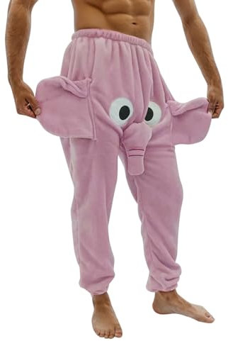 RUMAOZIA Pantaloni corti da uomo, a forma di elefante, pantaloni corti da uomo, pantaloni corti con elefante, pantaloni per la casa, pantaloni da jogging da uomo, sportivi, S rosa, M