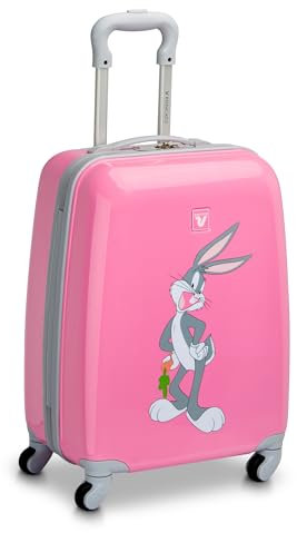 RONCATO Valigia Trolley Looney Tunes Bugs Bunny Rosa - Bagaglio trolley per bambini dai 6 ai 10 anni - dimensione 50x36x20