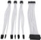 PSU Power Supply Cable Extension Kits, 18 AWG PSU Extension Cable Kit with 24Pin ATX Cable, 4+4 Pin CPU Cable, 2X 6+2 Pin PCIE Cable, 30cm Length with Combs (White)