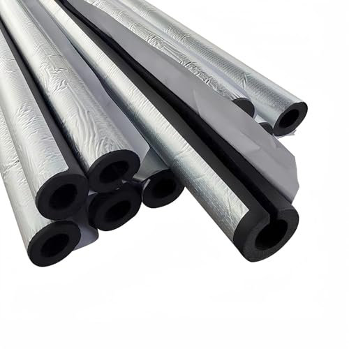 Isolante De Tuyau Tuyaux En Mousse Pour Tuyaux Extérieurs Anti-Gel Et Calorifuge ID22-110mm,Conduites D'eau Chaude Et Froide,Tuyau Isolation En Papier D'aluminium Semi-fendue(ID25mm*T20mm*L89cm)