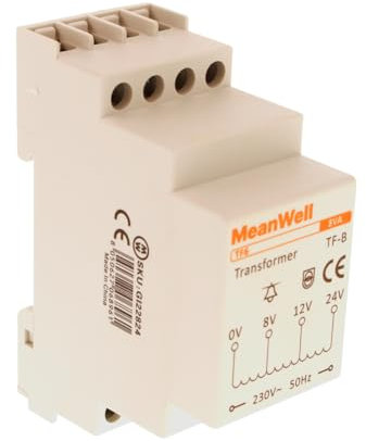 Trasformatore Campanello Modulare, 8V 12V 24V AC, Occupa 2 Moduli DIN, Ingresso 230V AC, IP20
