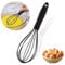 ASelected Fouet en silicone 26 cm, noir, passe au lave-vaisselle, antidérapant, pour mélanger, battre, faire mousser, remuer