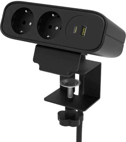 Powerflak – Multiprise compacte USB-C pour Setup Gaming et Bureau – Mini multiprise USB avec Gestion des câbles – Alimentation Pratique pour Gadgets Gaming et Accessoires de Bureau