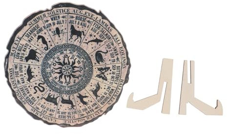 STOBOK Jahresrad Holz Kalender Jahresringe Design Tischkalender Holzfuß Kalenderdekoration Für Zuhause Und Büro