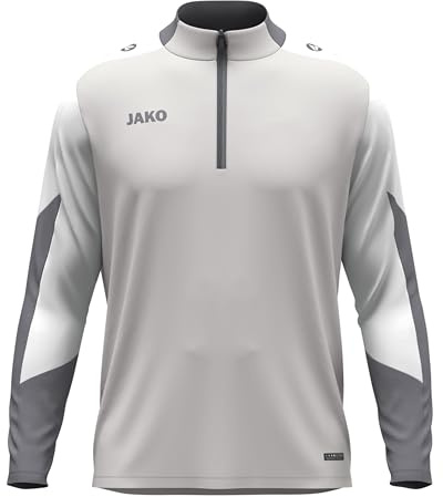 JAKO Unisex Ziptop Dynamic, hellgrau/weiß/grau, M