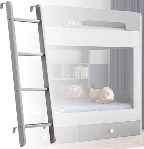 QMMHPHMH Ersatzleiter für Etagenbetten mit verstellbaren Haken, 51 Zoll Innenleiter für seitliches Aufsteigen zum Einzelbett, Holzleiter für Hochbetten, multifunktionale Bettdekorationsleiter für Zuh