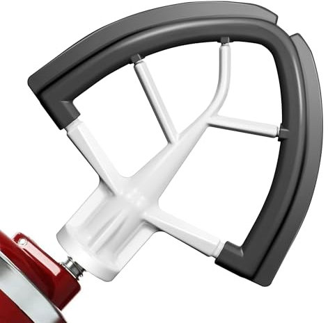 Batteur à bord flexible pour mixeur KitchenAid à tête inclinable de 4,5/5 l – Pagaie en silicone auto-grattante, passe au lave-vaisselle, grattoir à bords flexibles en silicone pour accessoires et