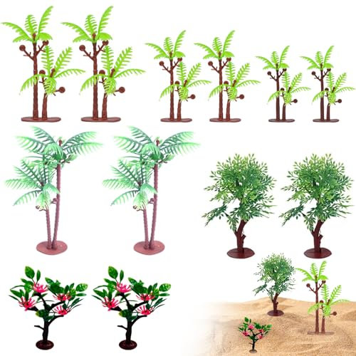 Modellini di Palme - 12 Pezzi, Alberi di Palma in Miniatura, Piante Artificiali, Decorazioni per Modellismo, Edifici, Scene di Treni, Decorazioni per Torte, Paesaggi