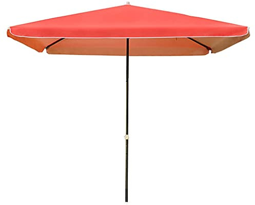 Parasol rectangulaire, 250 cm, Tissu Polyester imperméable, Hauteur réglable, pour Jardin et terrasse (Rouge B)