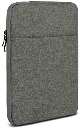 moex Funda para tablet Lenovo Idea Tab Pro con cremallera y compartimento para accesorios, funda de tela de nailon suave acolchada, funda minimalista, gris oscuro