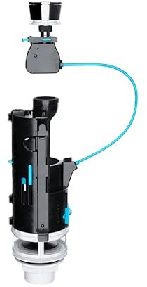 Taps2Traps Dual Flush Valve – Universal Cistern Replacement Kit, Fits 1.5 & 2 Outlets, Adjustable Flush, WRAS Approved, 300mm Cable, Fits 40/50/60mm Holes