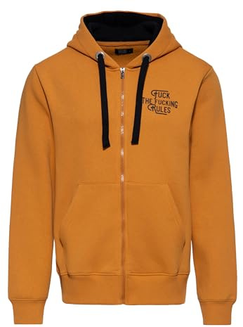 King Kerosin Herren Kapuzensweatjacke Mit Rückenprint Fuck The Fucking Rules