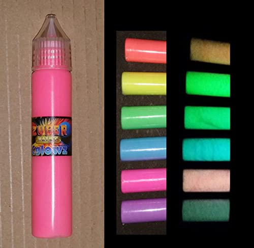 cglowz Tag Neon UV Reactive fluoreszierend Glow in the Dark Farbe – 30 ml Pen grün