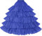 BEAUTELICATE Damen Reifrock Brautkleid Lang A-Linie Petticoat Rockabilly Barock Kleid Unterröcke Krinoline 4 Ringe mit Rüschen fur Hochzeit Karneval Halloween (Königsblau, S-M)
