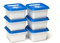 ALASKA, set de 6 Boites à congélation -30°c et conservation d'aliments et repas. Rangement pratique pour la cuisine avec un couvercle fréquemment réinscriptible, couleur Blanc/Bleu, 6 x 200 ml.