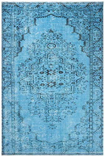 Nouristan Design Teppich mit Fransen Rika Aquablau, 180x280 cm